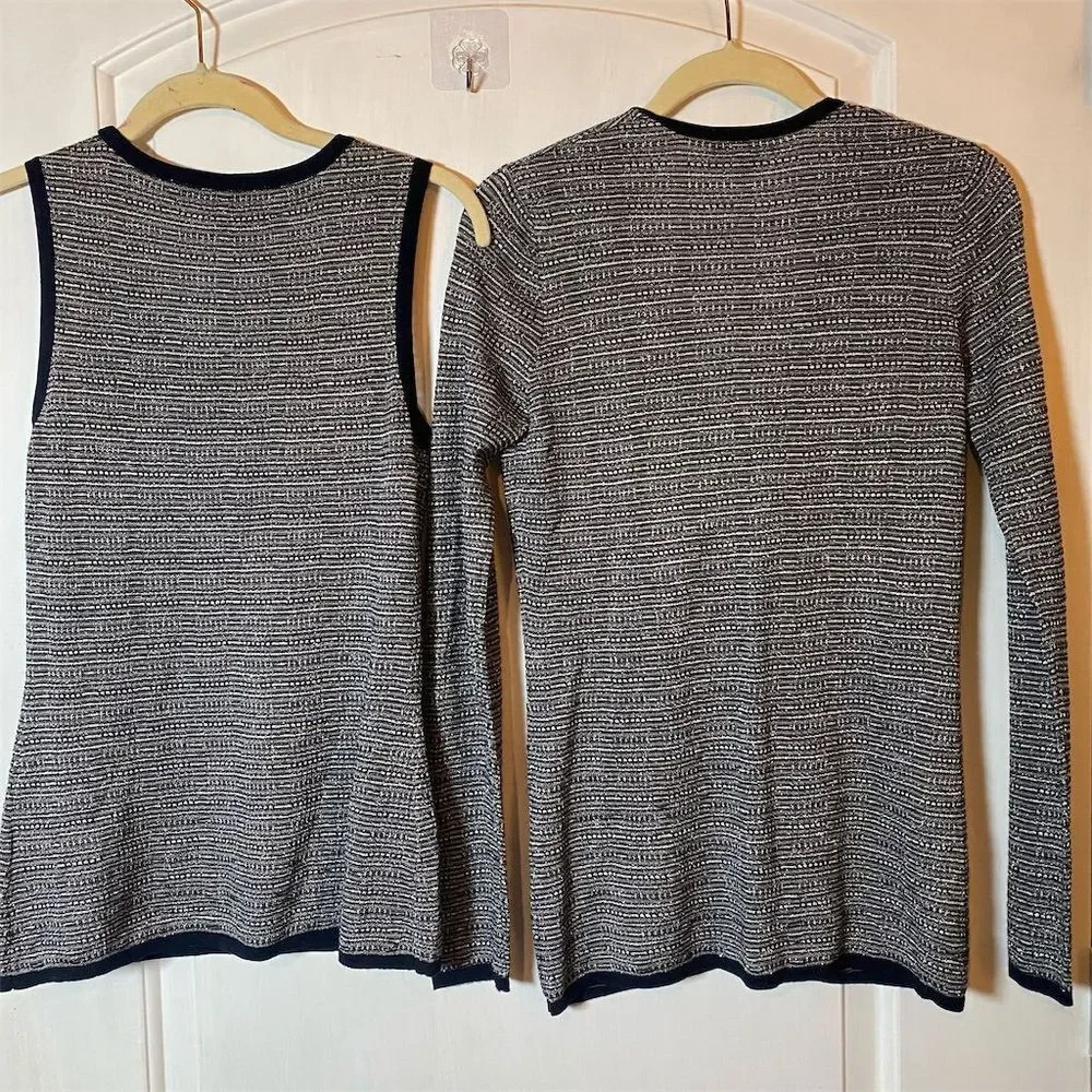 Brooks Brothers Navy and White Women's Cardigan Set - Picture 6 of 14